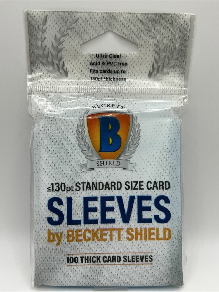 beckett shield card sleeves Shield: Large Semi-Rigid (50 count) PETG material Beckett Shield Standard Size Card