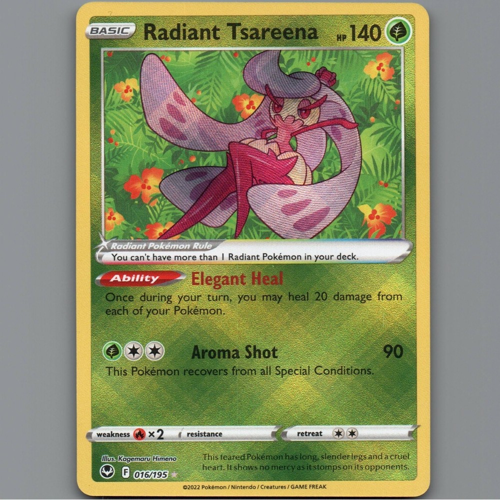 radiant tsareena pokemon card (016/195) The item may be similar but not exactly the same as the image (e.g Pokemon Trading Card Game Sword