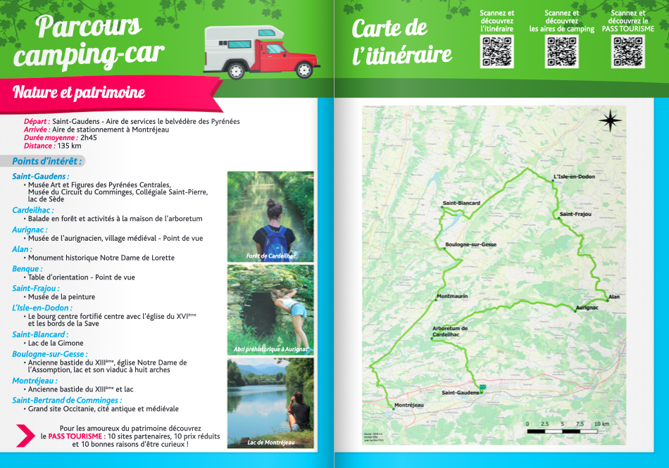 Comminges Pyrénées découverte camping car circuit parcours Saint Gaudens Saint Martory Aspet